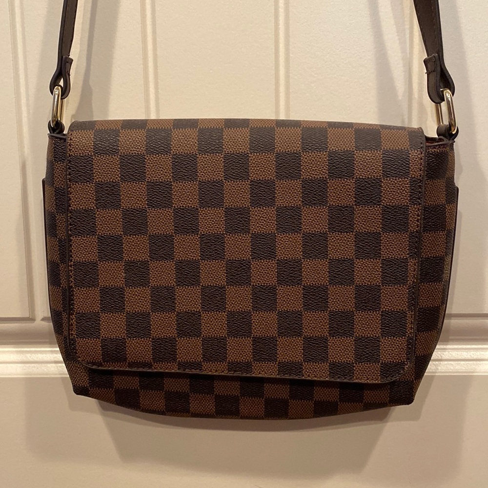 Brown and Tan checkered bag